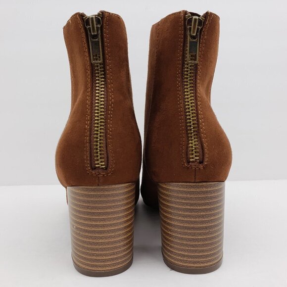 JustFab Grace Womens Size 10 Cognac Brown Booties - Picture 7 of 11